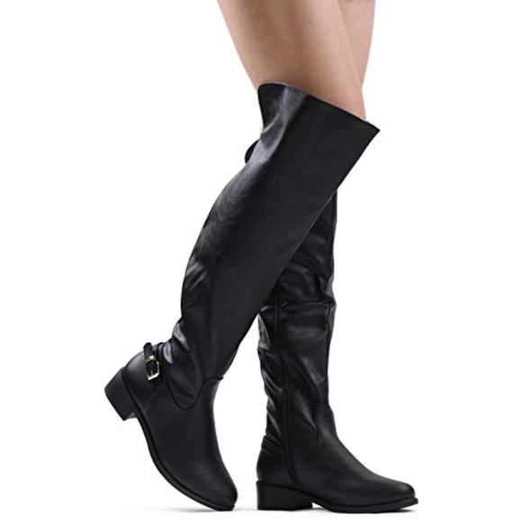 Rouge Helium Shoes - Rouge Montage black over the knee boots back ziper